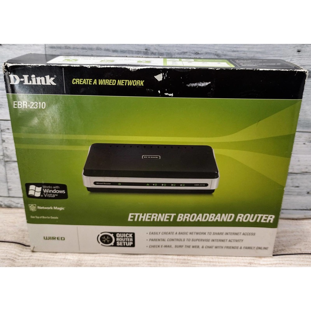 D-Link (EBR-2310) Ethernet Broadband Router! Open Box! Retail $110!